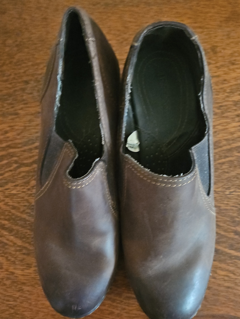 WOMENS BROWN LEATHER HIGH HEEL SHOE